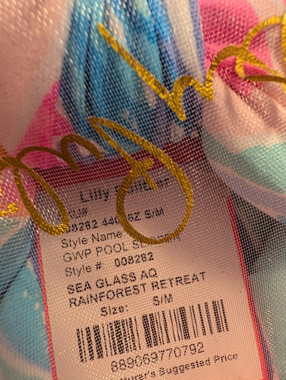 Lilly Pulitzer GWP Pool Slippers Sea Glass AQ Rainforest Retreat S/M New - Picture 3 of 3